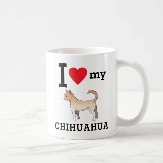 Taza De Café Amo mi Chihuahua (Derecha)
