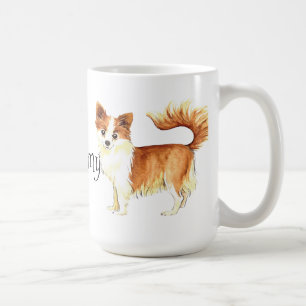 Taza De Café Amo mi chihuahua larga de la capa