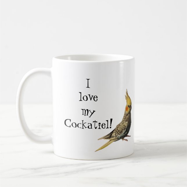 Taza De Café Amo mi Cockatiel (Izquierda)