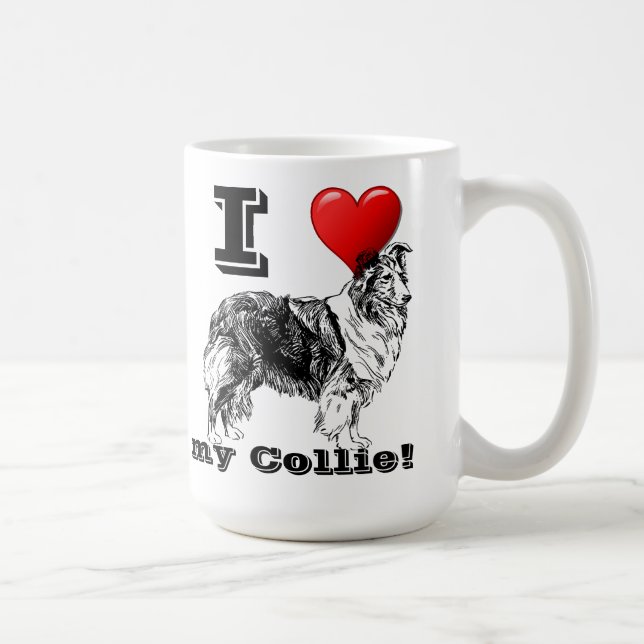 Taza De Café Amo mi Collie Mug (Derecha)