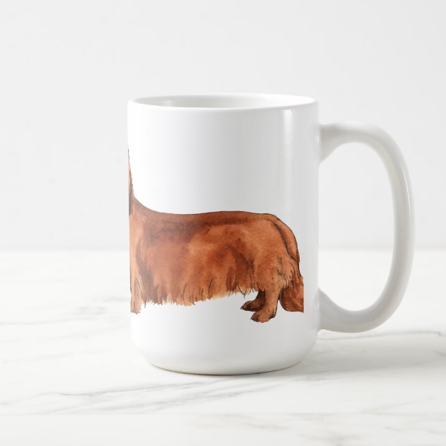 Taza De Café Amo mi Dachshund de pelo largo (Derecha)