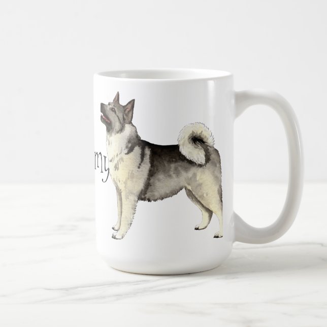 Taza De Café Amo mi Elkhound noruego (Derecha)