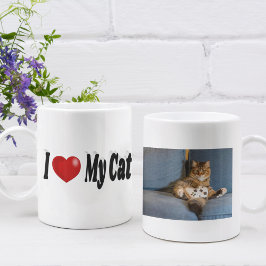Taza De Café Amo Mi Foto De Gato