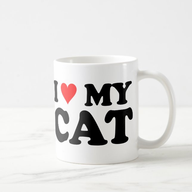 Taza De Café Amo Mi Gato (Derecha)