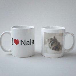 Taza De Café Amo mi gato foto personalizada