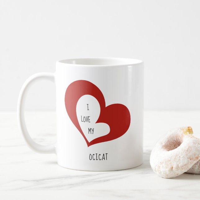 Taza De Café Amo Mi Gato Ocicat (Con donut)