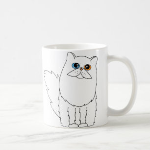 Taza De Café Amo mi gato persa con los ojos impares