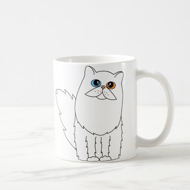 Taza De Café Amo mi gato persa con los ojos impares (Derecha)
