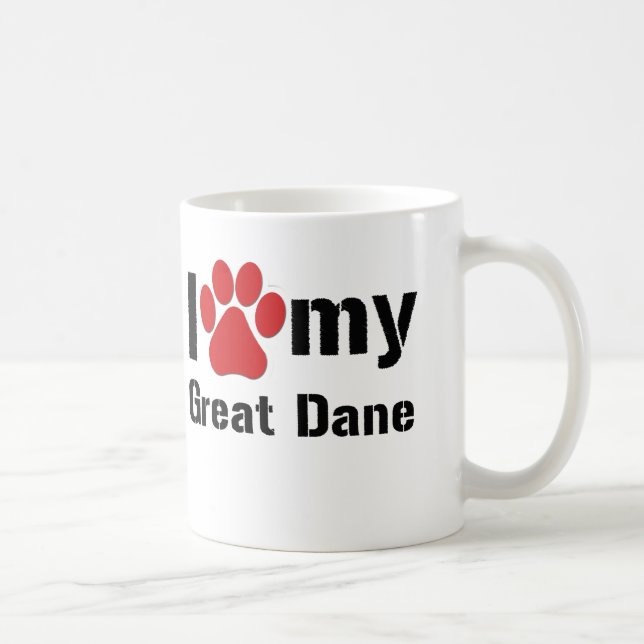 Taza De Café Amo mi great dane (Derecha)