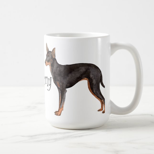 Taza De Café Amo mi juguete Manchester Terrier (Derecha)