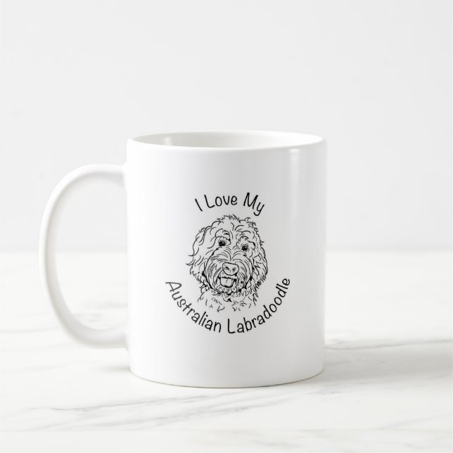 Taza De Café Amo mi Labradoodle australiano (Izquierda)