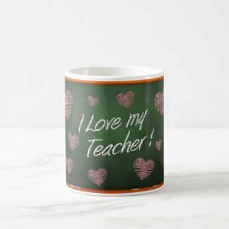 Taza De Café Amo mi mensaje de la pizarra del profesor