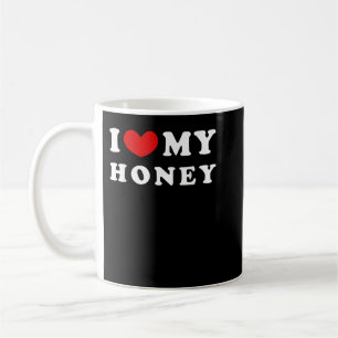 Taza De Café Amo Mi Miel, Corazón Mi Miel