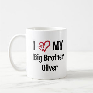Taza De Café Amo mi nombre de hermano mayor personalizado