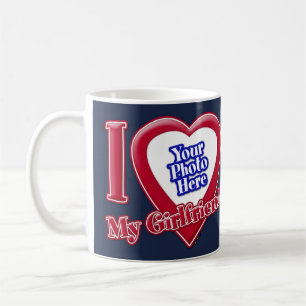Taza De Café Amo Mi Novia Foto De La Marina Del Corazón Rojo Az