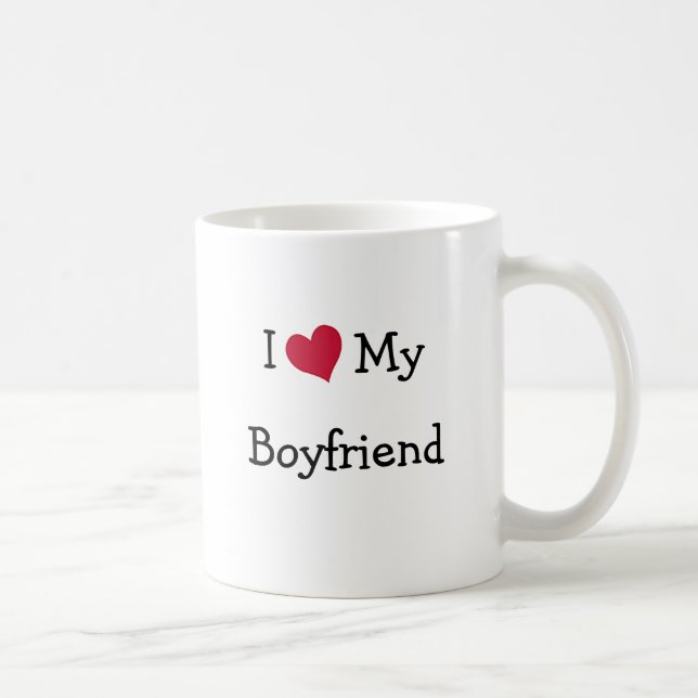 Taza De Café Amo Mi Novio Mug (Derecha)