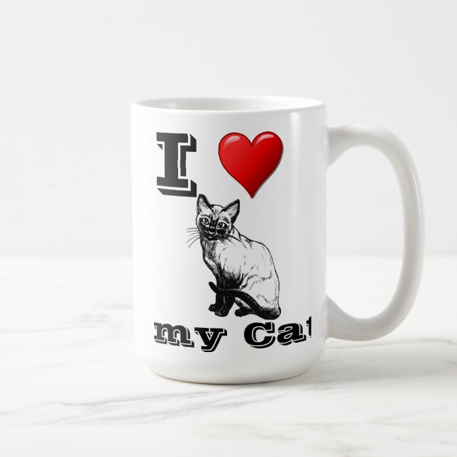 Taza De Café Amo mi peluca de gato (Derecha)