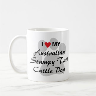Taza De Café Amo mi perro achaparrado australiano del ganado de