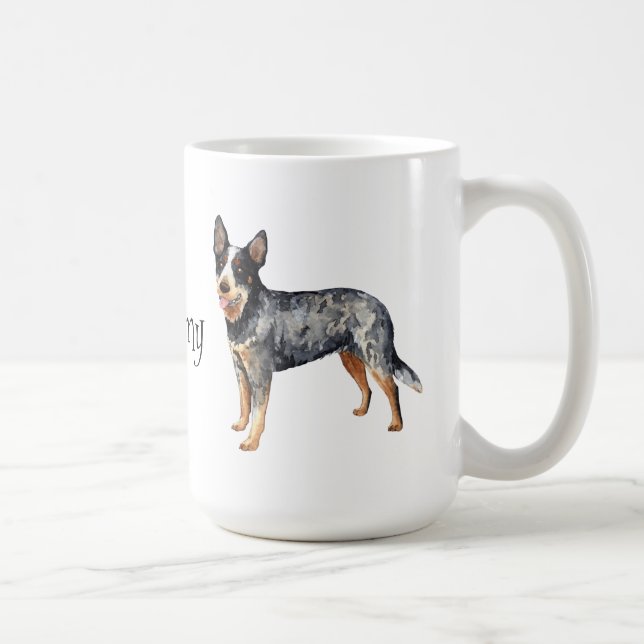 Taza De Café Amo mi perro australiano del ganado (Derecha)