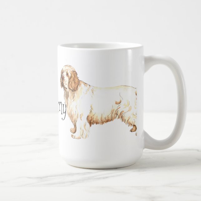 Taza De Café Amo mi perro de aguas de Clumber (Derecha)