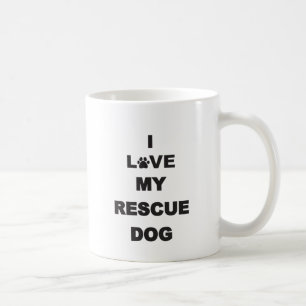 Taza De Café Amo mi perro del rescate