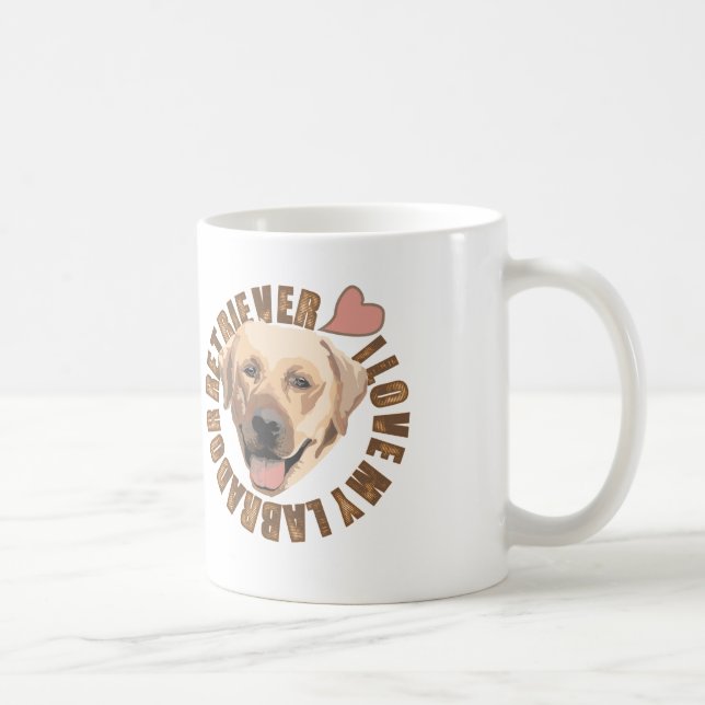Taza De Café Amo mi perro - labrador retriever (Derecha)