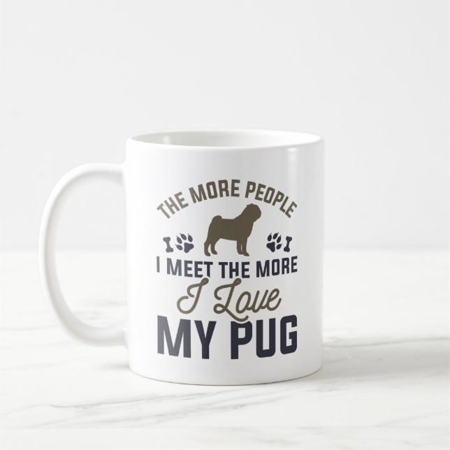 Taza De Café Amo Mi Pug (Izquierda)
