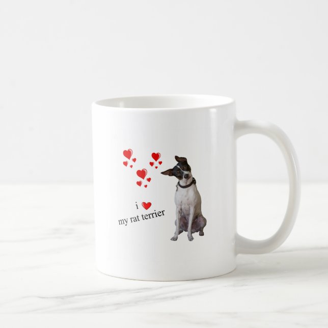 Taza De Café Amo mi rata Terrier (Derecha)