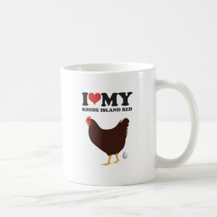 Taza De Café Amo mi rojo de Rhode Island