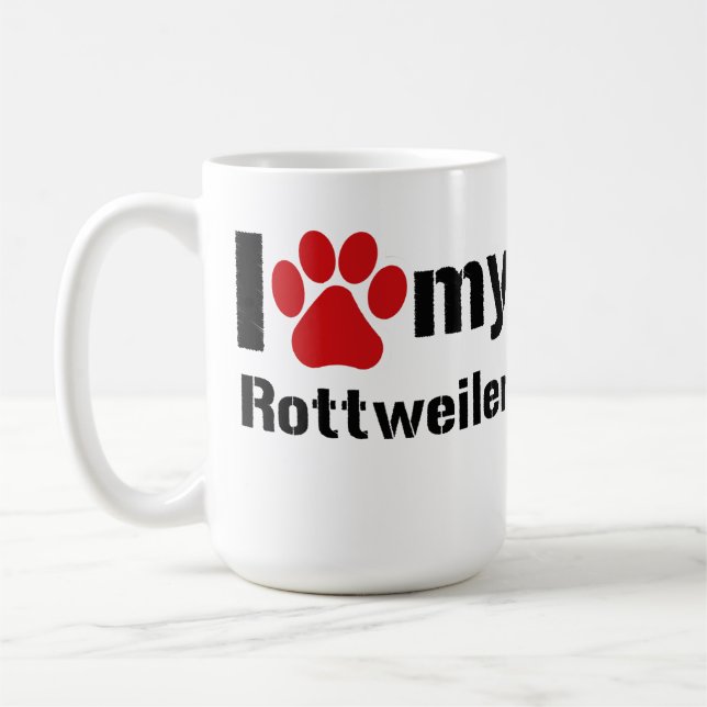 Taza De Café Amo mi Rottweiler (Izquierda)