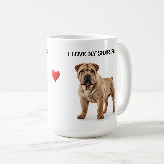 Taza De Café Amo Mi Shar-Pei (Anverso derecho)