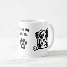 Taza De Café Amo mi SHEPHERD AUSTRALIANO | Impresión de nombre 