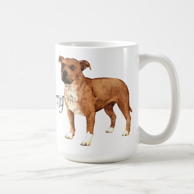 Taza De Café Amo mi Staffordshire bull terrier (Derecha)