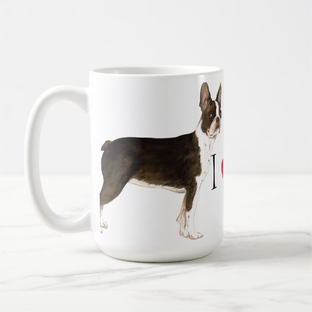 Taza De Café Amo mi Terrier de Boston (Izquierda)