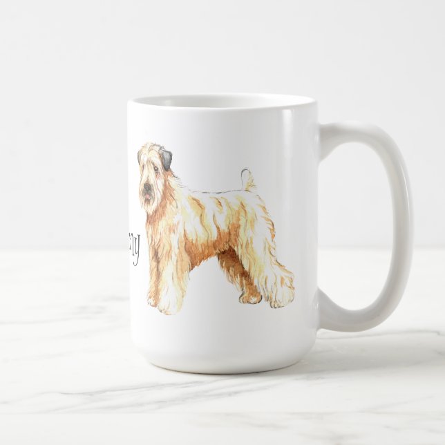 Taza De Café Amo mi Terrier de trigo revestido suave (Derecha)