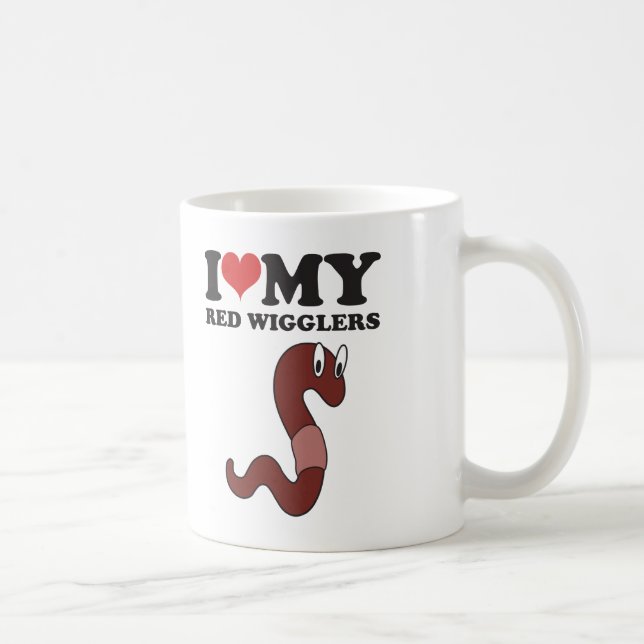 Taza De Café Amo mi Wigglers rojo (Derecha)