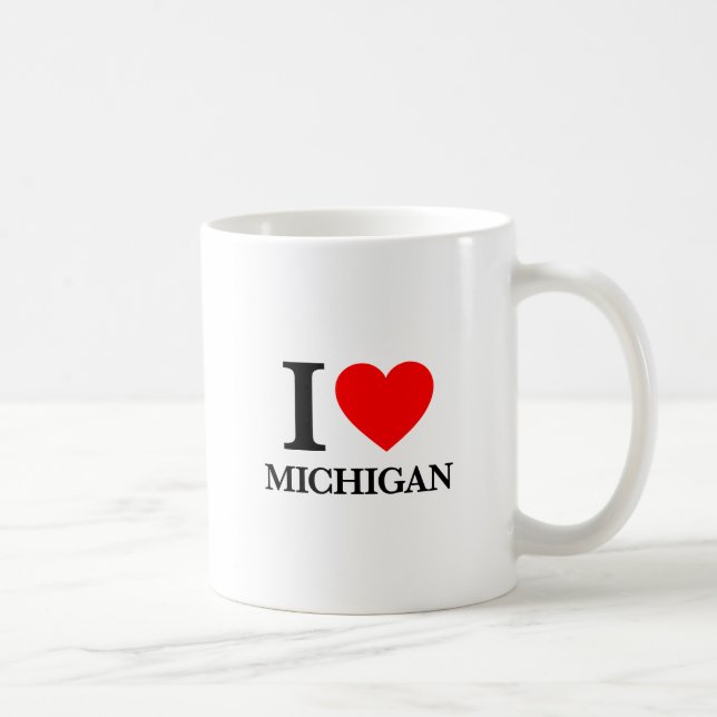 Taza De Café Amo Michigan (Derecha)