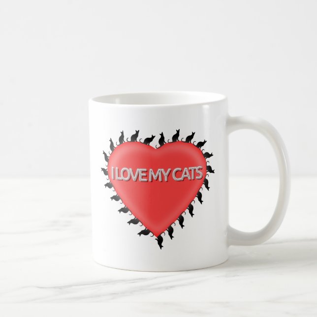 Taza De Café Amo Mis Gatos (Derecha)