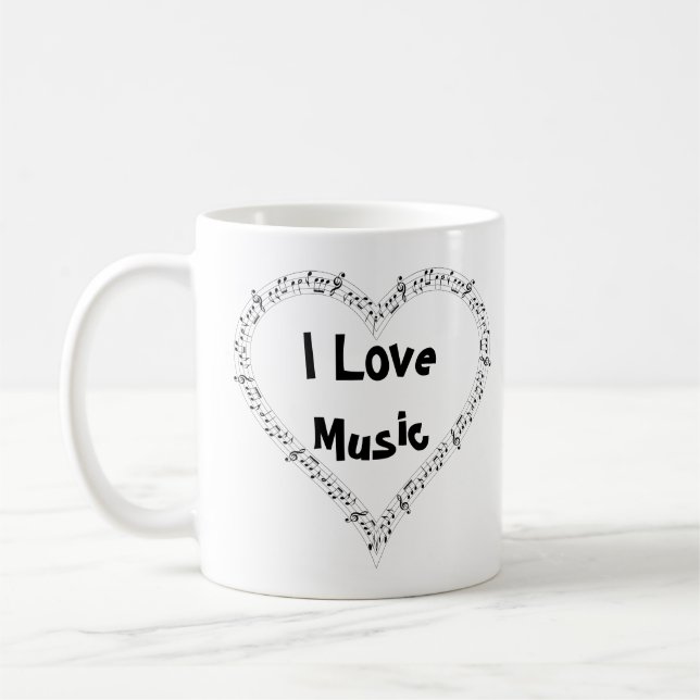 Taza De Café Amo Mug Musica (Izquierda)