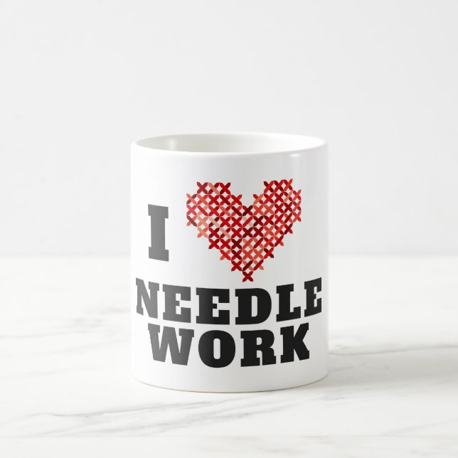 Taza De Café Amo Needlework Cross Stitch (Centro)