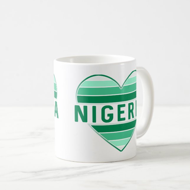 Taza De Café Amo Nigeria, corazón nigeriano (Anverso derecho)