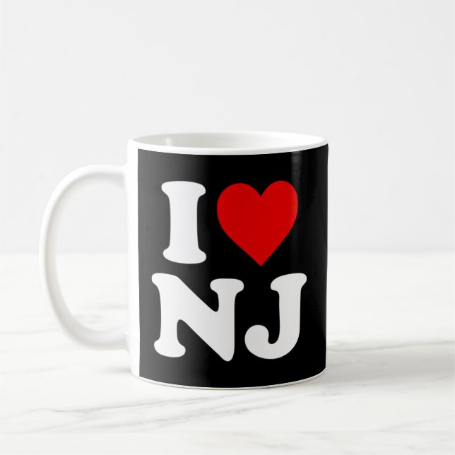 Taza De Café Amo Nj Heart New Jersey (Izquierda)