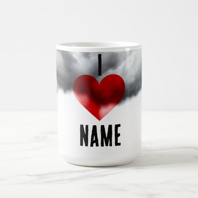 Taza De Café Amo Nombre Personalizado (Centro)