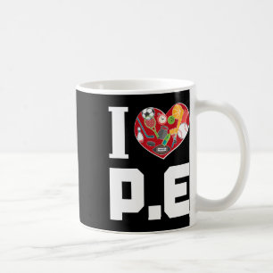 Taza De Café Amo P.e. Para profesores de gimnasia.
