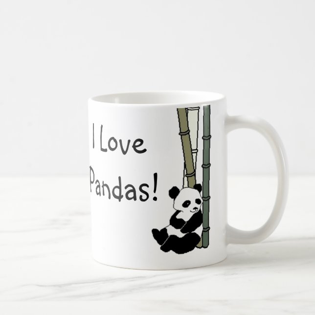 Taza De Café Amo pandas (Derecha)