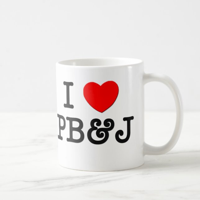 Taza De Café Amo PB&J (la comida) (Derecha)