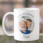Taza De Café Amo personalizado, foto del abuelo<br><div class="desc">Esta elegante taza de abuelo dice "Te quiero abuelo" y es fácil de personalizable con tu nombre y foto. Hace un regalo especial para un abuelo especial.</div>