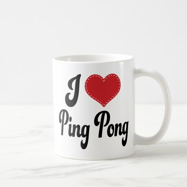 Taza De Café Amo ping-pong (del corazón) (Derecha)