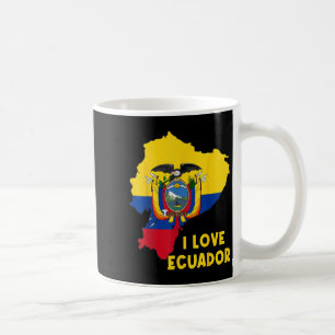 Taza De Café Amo Quito Hola Ecuador Mapa Bandera Orgullosa Ecua