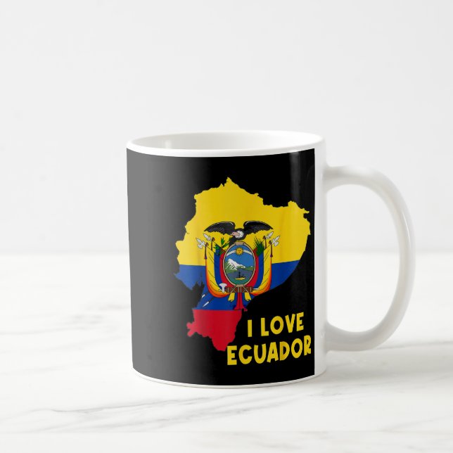 Taza De Café Amo Quito Hola Ecuador Mapa Bandera Orgullosa Ecua (Derecha)